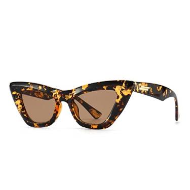 Imagem de Óculos de sol olho de gato feminino moda vintage tons óculos de sol de luxo óculos de sol uv400 óculos gafas de sol, leopardo, um