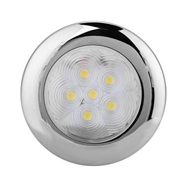 Imagem de Lâmpada de teto de led para barco inox para barco marinho 6 led luz de cúpula lâmpada 12 v dc aço inoxidável branco
