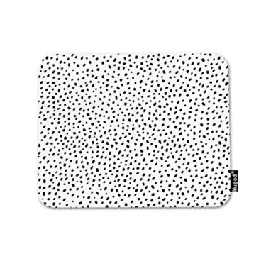 Imagem de Mugod Mouse pad com textura de bolinhas abstrato peças espalhadas preto e branco tapete de mouse para jogos base de borracha antiderrapante mousepad para computador laptop PC mesa escritório e trabalho em casa 24 x 20 centímetros
