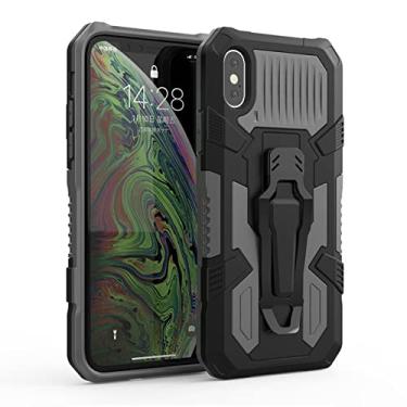 Imagem de Capa à prova de choque para iphone 13 12 11 pro max mini xr xs x 7 8 6 6 s plus clipe de cinto robusto capas de armadura híbrida ON, cinza, para iphone12 pro max