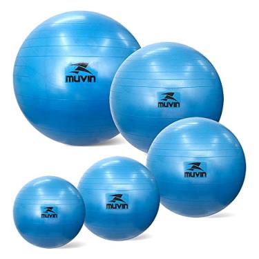 Imagem de Kit com 5 Bolas de Pilates – 45cm, 55cm, 65cm, 75cm e 85cm - Antiestouro – Suporta até 300kg – Com Bomba – Ginástica – Fitness – Pilates – Yoga – Fisioterapia – Fortalecimento – Fácil Limpeza