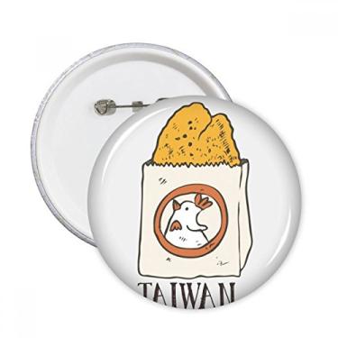 Imagem de Broche redondo de Taiwan para decoração de 5 peças com emblema de frango frito para alimentos de cobra