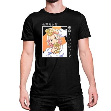 Imagem de Camiseta T-Shirt Miley Tokyo Revengers Algodão Anime Cor:Preto;Tamanho:G