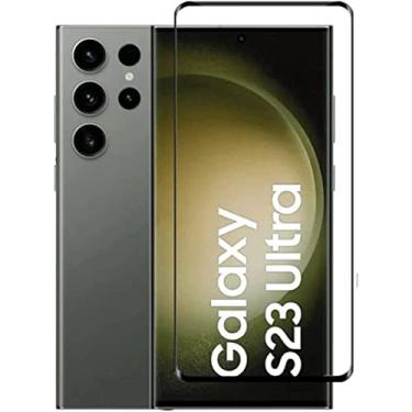 Imagem de Película de Vidro Temperado Curvada Cobre a Tela Toda e Não Atrapalha a Leitura da Digital Compatível Com Samsung Galaxy S23 Ultra 5G - (Hard Glass Store)