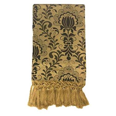 Imagem de Manta de Sofá Jacquard Preto com Dourado 190x140