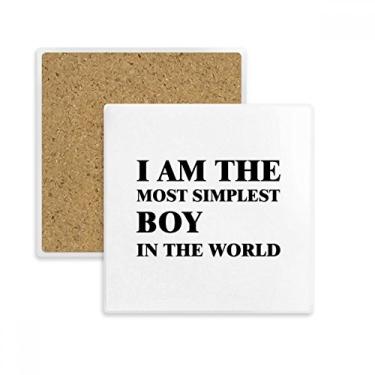 Imagem de Porta-copos quadrado I Am The Simplest Boy Porta-copos de pedra isolante