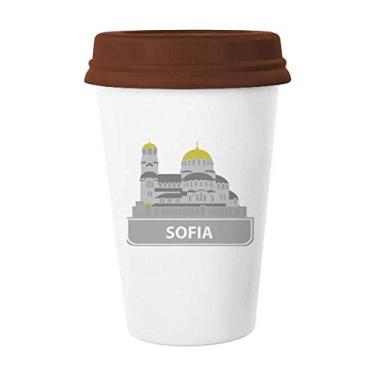 Imagem de Sofia Bulgaria Caneca de cerâmica com estampa de marco cinza Caneca de café para beber vidro de cerâmica
