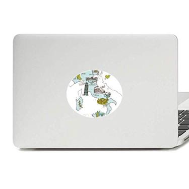 Imagem de Mapa Cidade, Itália, Marco Nacional, Bandeira Nacional, Emblema de Vinil, Adesivo para Laptop