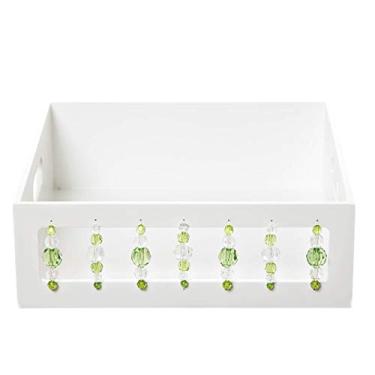 Imagem de Potinho de Mel Bandeja Pedras Quarto Bebê Infantil Menina Menino Branco/ Verde