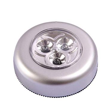 Imagem de Staright Mini portátil redondo LED luzes brilhantes Tocando a lâmpada noturna Luzes embutidas 3 unidades para porta-malas/gabinete/vestiário/armário/guarda-roupa/cozinha