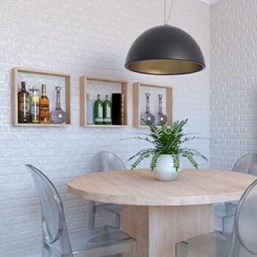 Imagem de Conjunto com 3 Nichos Vidame Bramov Móveis Carvalho Mel