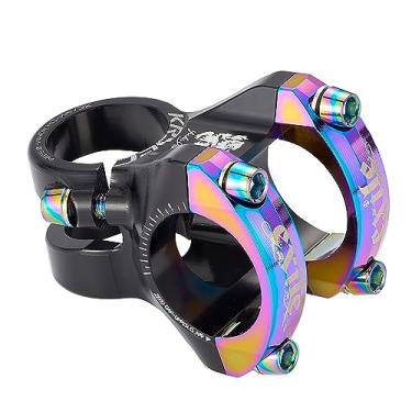 Imagem de Hastes de guidão de bicicleta 28,6 x 31,8 mm liga de alumínio CNC ultra leve oco curto guidão elevação para a maioria das bicicletas, bicicleta de estrada, MTB, BMX, equipamento fixie, ciclismo (preto-colorido)