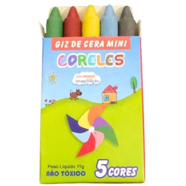 Imagem de Kit 30 Caixas de Mini Giz de Cera 5 Cores com 11g - Diversão Garantida