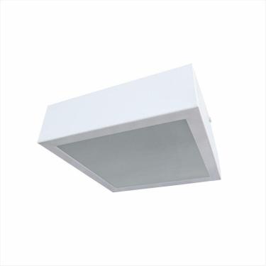 Imagem de Plafon Quadrado Vidro Sobrepor Branco Para 2 Lâmpadas