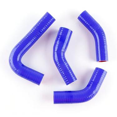 Imagem de JOIUYOLJ Kit de mangueira de radiador de silicone de 3 camadas compatível com Yamaha RD RZ 350 YPVS... (azul)