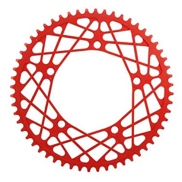 Imagem de MUNEFE Corrente de bicicleta, liga de alumínio 56T, placa de manivela de roda, placa de manivela de roda de corrente de bicicleta para substituição (vermelha)