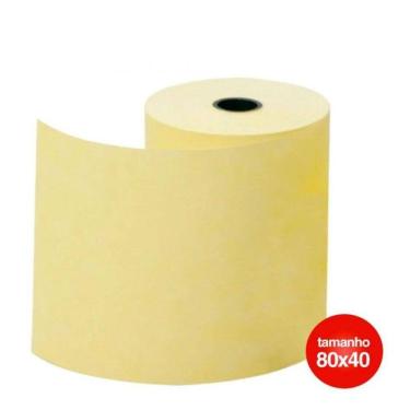 Imagem de Bobina Termica 80X40 Amarela 80Mm Impressora Cupom Sat C/30