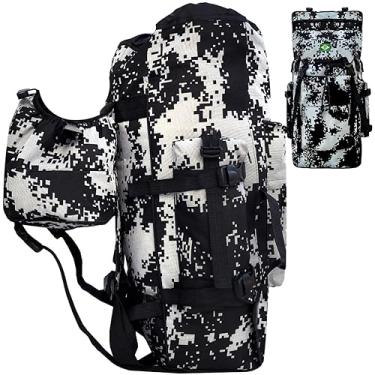 Imagem de Mochila Masculina Cargueira Camping Mochilão Impermeável Reforçada Esportiva Resistente Ideal para Trilhas Viagens Camping Acampamento (Cinza)