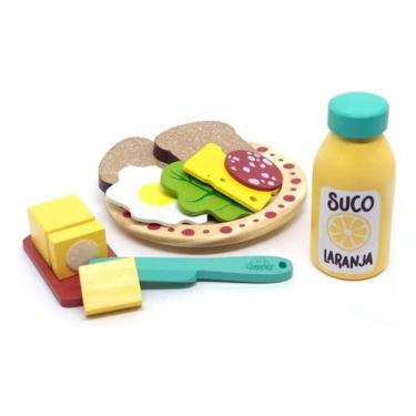 Imagem de Kit Lanche C/ 12pçs Educativo De Madeira Coleção Comidinhas