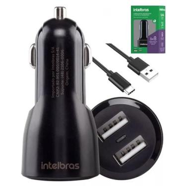 Imagem de Carregador Universal Veicular Intelbras Cabo Usb 2 Portas