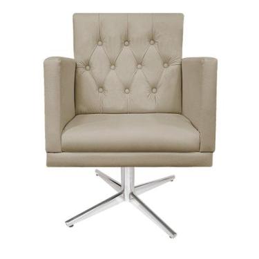 Imagem de Poltrona Decorativa Nanda Base Giratória de Metal Sala de Estar Quarto