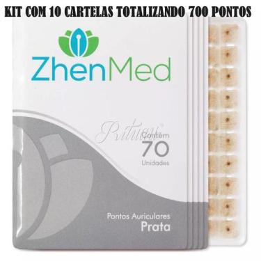 Imagem de Kit Ponto Auriculoterapia Prata Auricular C/ Micropore 700 Un - GoldLi