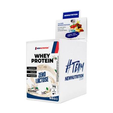 Imagem de Display com 10 Sachês Whey Protein Zero Lactose 30g Baunilha NewNutrit