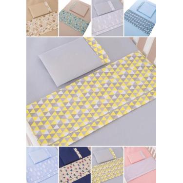 Imagem de jogo lençol com 03 peças 100% algodão chiqueirinho bebe micropercal po