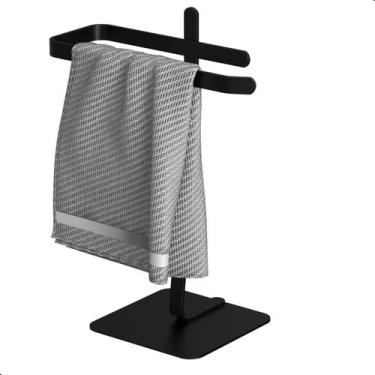 Imagem de Porta Toalha Lavabo de Bancada Suporte Para Toalha Oslo - Ghiz, Preto