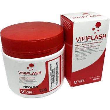Imagem de Resina acrílica pó 225g + líquido 120ml Vipi Flash Dentsply