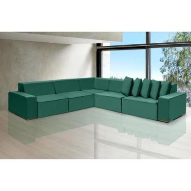 Imagem de Sofá Dubai 3.32x3.32m de Canto Retrátil - Sofisticato, verde