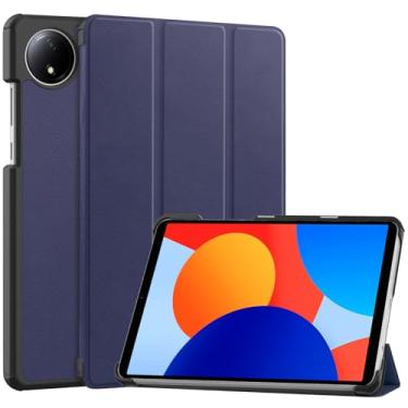 Imagem de Gylint Capa para Xiaomi Redmi Pad SE 2024, capa dobrável de couro PU ultrafino com suporte para Xiaomi Redmi Pad SE 21 cm, azul marinho