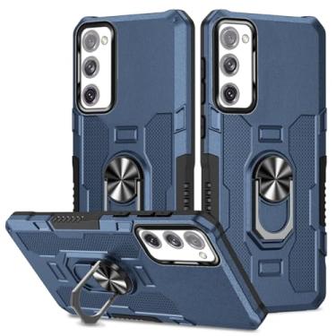 Imagem de HTXWXJC Capa de telefone para Galaxy A24, Samsung M34 5G SM-A245F/DS Suporte magnético embutido para carro à prova de choque capa protetora para câmera para Samsung Galaxy A24 azul