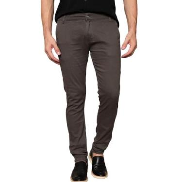 Imagem de Calça Social Sarja Slim com bolso embutido - Mitchelgutto, Cinza chumb