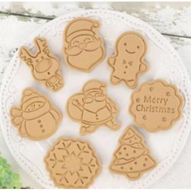 Imagem de Cortadores de Biscoitos e Massas Kit/8 Unidades Natal 1 - Genérica