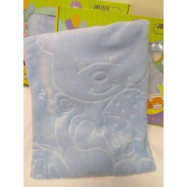 Imagem de Cobertor Bebê Raschel Relevo Touch Texture Menino Jolitex, Azul aço-Br