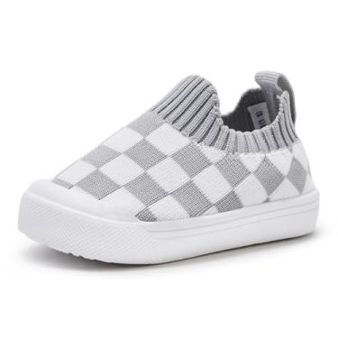 Imagem de BMCiTYBM Tênis para bebês meninas meninos leve malha respirável primeiros andadores sapatos 6-24 meses, 5-cinza/branco, 6-12 Months Infant