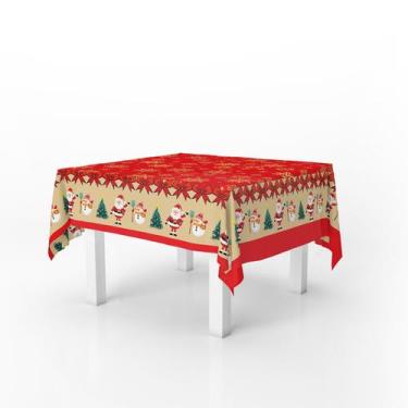 Imagem de Toalha De Mesa Quadrada Natalina Flocos De Neve 146x146cm - PRESENTE-B