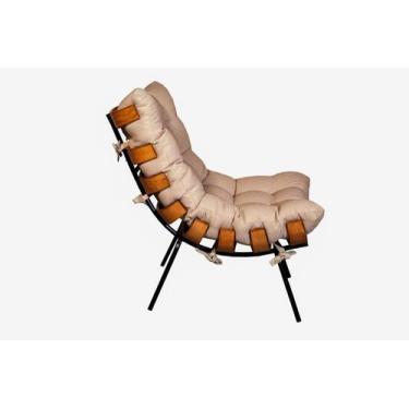 Imagem de Poltrona Costela Luxo Dora Bela, Bege Linho 1006