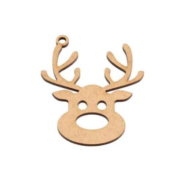 Imagem de Aplique Grande Rosto Rena Natal C/ 2 Peças Artesanato Decoração - Meta