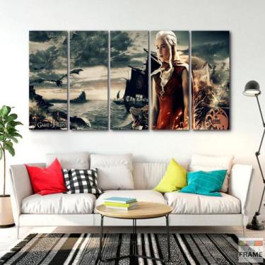 Imagem de Quadro Decorativo Game Of Thrones 140x65 5 peças - Wall Frame