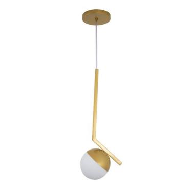 Imagem de Lustre Pendente Bola 12cm Globo Dourado 271 - ILUMINAMUNDO