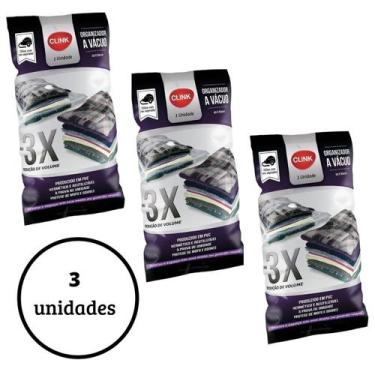 Imagem de Kit 3 Sacos A Vácuo Edredom Cobertores Roupas 70 X 110 Cm - Clink