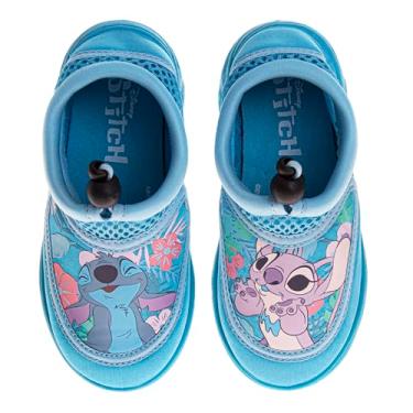 Imagem de Josmo Tênis aquático infantil Stitch para meninas – Meias aquáticas para piscina de secagem rápida (5 a 10 crianças / 11 a 12 crianças pequenas), Azul - Costura, 18-19