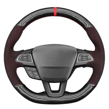 Imagem de MEWANT Capa de volante costurada à mão para acessórios de volante de carro Ford Focus ST 2015
