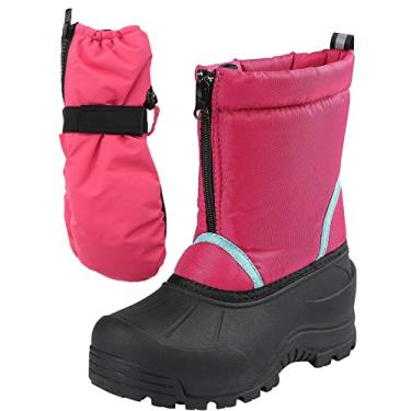 Imagem de Northside Icicle – Conjunto de botas e luvas de inverno para meninos e meninas, Fuchsia/Aqua, 5 Toddler