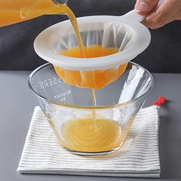 Imagem de Conjunto de coador de suco ultrafino de 200 peças, malha fina e lisa para leite de soja, suco, vinho, coador de cozinha multiuso com alça antiderrapante para uso doméstico e comercial