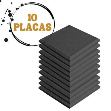 Imagem de 10 Placas de Isolamento Acústico para Estúdio Contra Ruídos - Armazem 