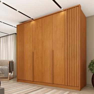 Imagem de Guarda Roupa 6 Portas Ripado 4 Gavetas 244cm  Nova York Flex