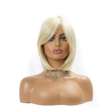 Imagem de Peruca Curta Bob Loiro Claro 100% Bio Orgânica Super Natural - GM Hair